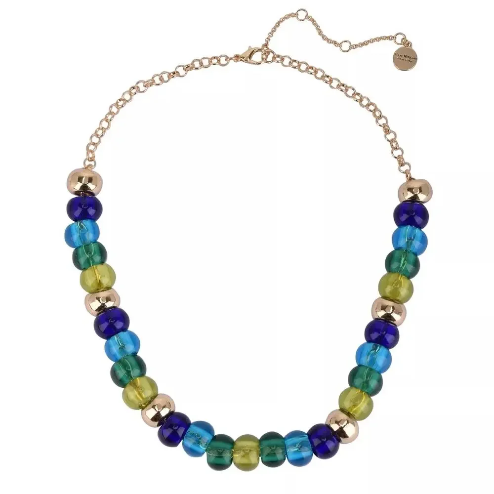 Isaac Mizrahi Gold Tone and Glass Bead Collar Necklace #MZ10 - Picture 1 of 2